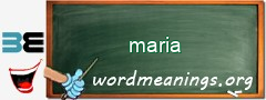 WordMeaning blackboard for maria